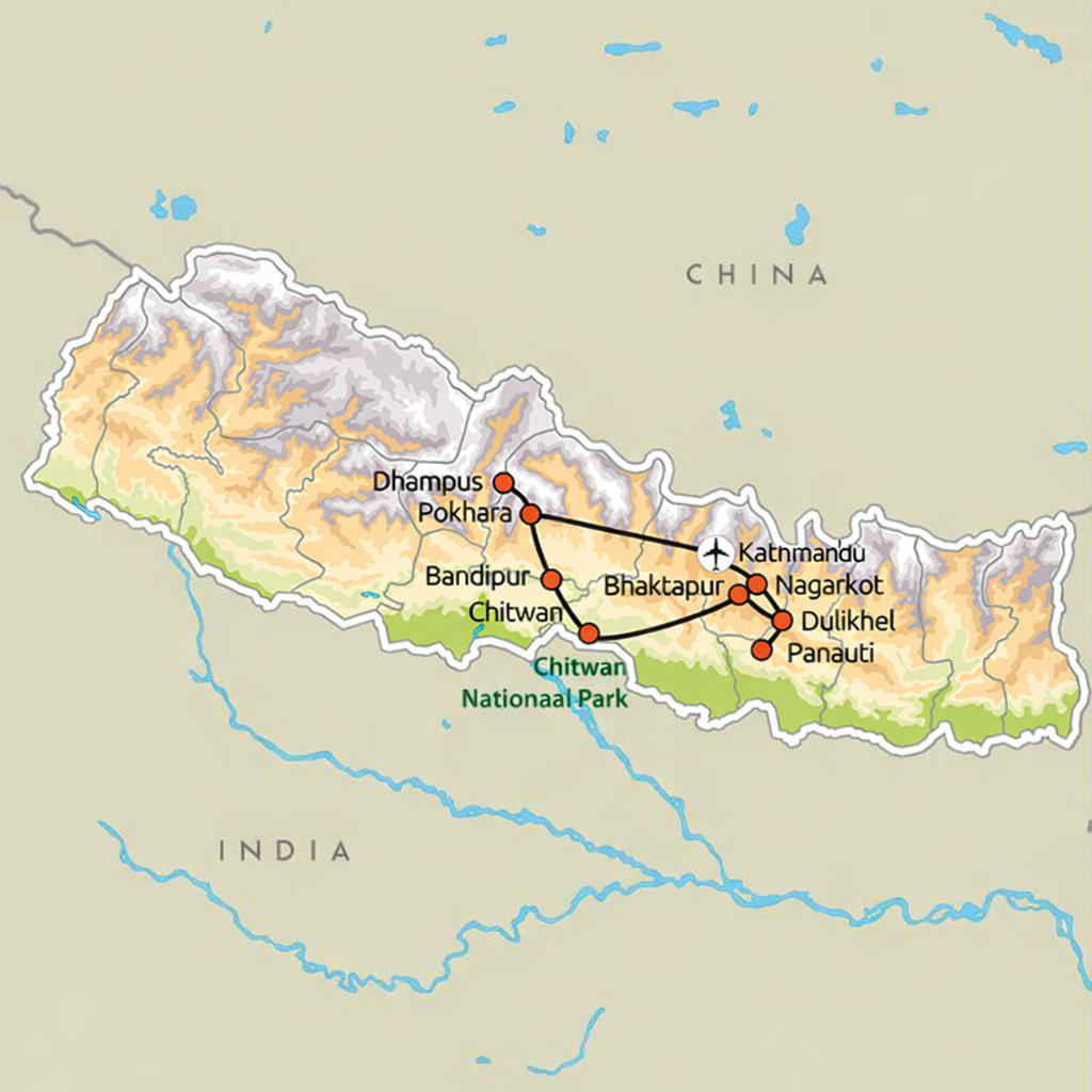 Routekaart Beste van Nepal