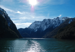 Andean lake crossing