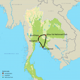 Routekaart Thailand Cultuur, Natuur en Koh Samed Strand