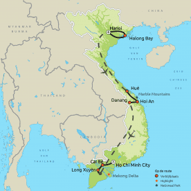 Routekaart Impressies van Vietnam
