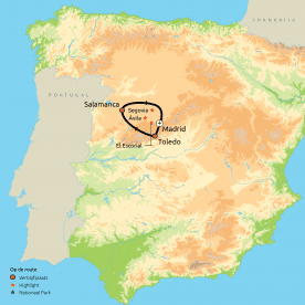 Routekaart Het Beste van Madrid & omgeving
