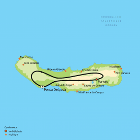 Routekaartje Ontdek groen São Miguel (Azoren)