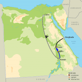 Routekaart Egypte Highlights & de Rode Zee