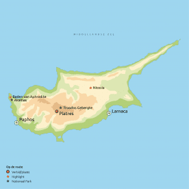 Routekaart Charmant Cyprus
