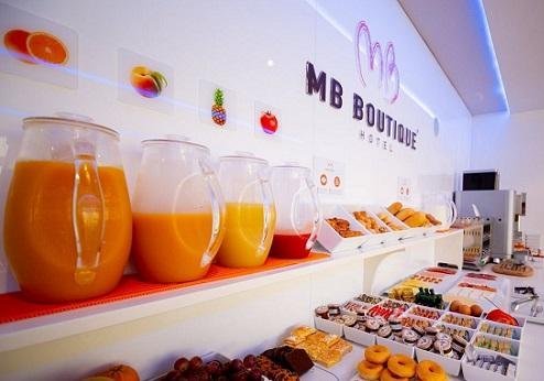MB boutique Hotel, ontbijtbuffet