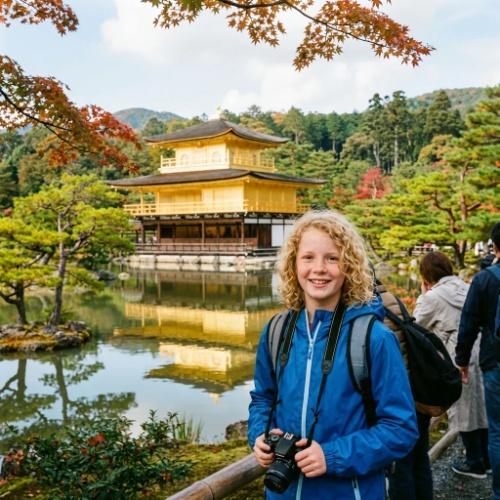 Een foto bij Kinkaku-ji in Kyoto