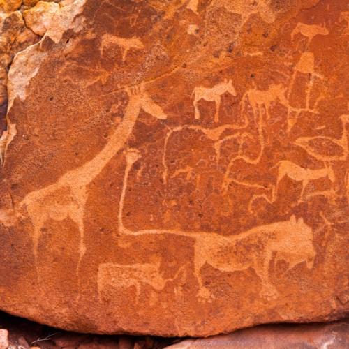 Rotstekeningen in Damaraland