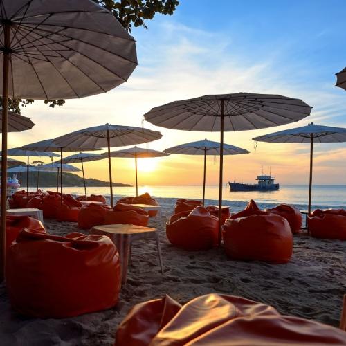Koh Samed zitzakken op strand