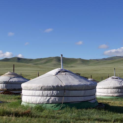 Gerkamp in Khustai Nationaal Park, Mongolië