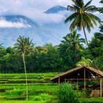 Senaru, uitzicht op Rinjani