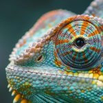 Close up van een kameleon in Madagaskar
