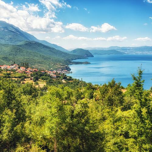 Uitzicht op het Meer van Ohrid