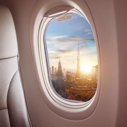 Dubai vanuit het vliegtuig