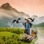 Visser op de Li Rivier