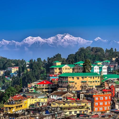 Darjeeling, uitzicht op de Himalaya