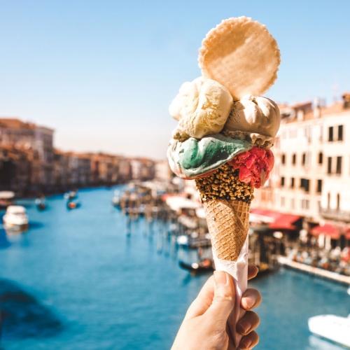 Italiaanse gelato in Venetië