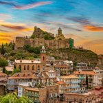 Tbilisi, uitzicht op het Narikala fort
