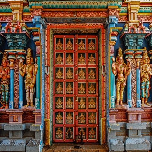 Tanjore, tempel deur