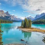 Maligne Lake met Spirit Island, Jasper Nationaal Park