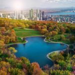 Parc du Mont-Royal met skyline Montreal