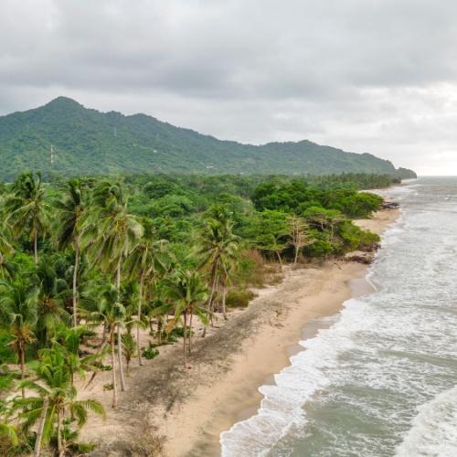 Luchtfoto van het strand in Palomino