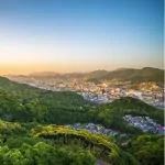 Het uitzicht over Nagasaki vanaf het observatiedek