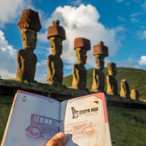 Paspoort met een Rapa Nui stempel