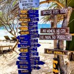 Wegwijzer op het strand van Gili eiland