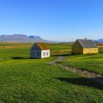 IJslands landschap rondom Sau&eth;&aacute;rkr&oacute;kur