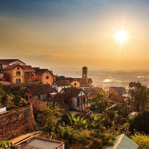 Antananarivo zonsondergang