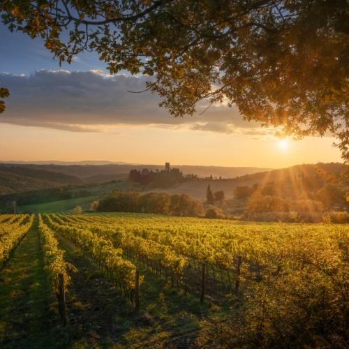 Toscane, zonsondergang