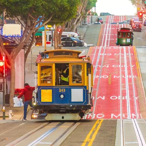 Historische kabelbaan in San Francisco
