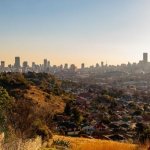 Uitzicht op Johannesburg skyline