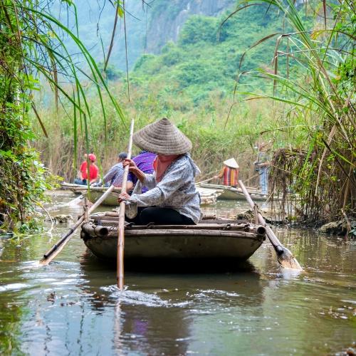 Tam Coc, bamboeboten