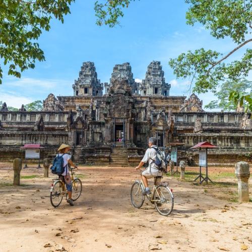 Siem Reap, Angor Wat per fiets