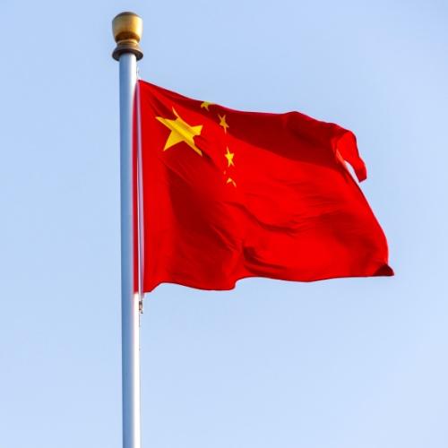 Vlag van China op het Plein van de Hemelse Vrede