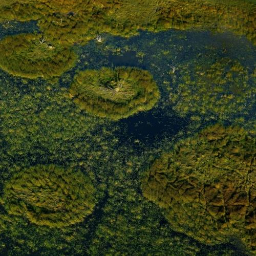 Okavango Delta vanaf boven