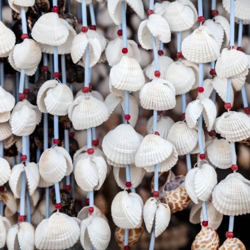 Schelpen souvenirs, Mahabalipuram