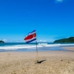 Costa Rica vlag op het strand