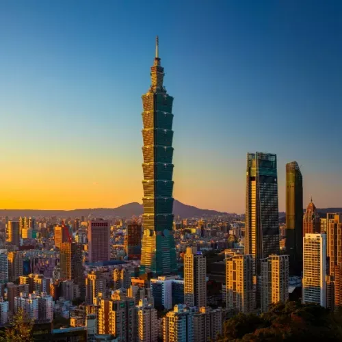 De skyline van Taipei