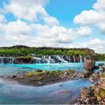 Hraunfossar-watervallen