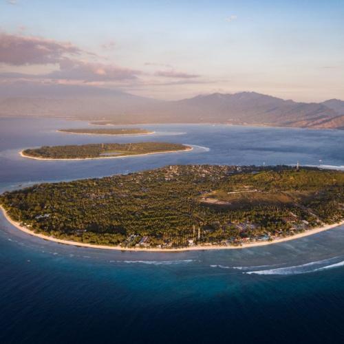 Luchtfoto van de 3 Gili's