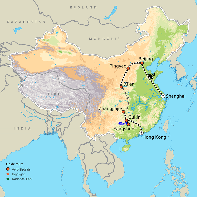 Routekaart Beste van China